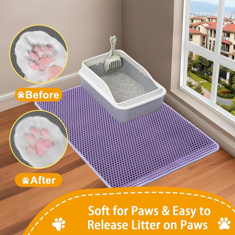 UF-SHARP Cat Litter Box Mat-Super Large 47''x36'' Litter Trapping Mat for Cat-XXL Litterbox Matt for Floor-2 Layer Catcher Rug for Pet kitty Litterbox-Waterproof Urine Proof,Non-Slip - Image 5